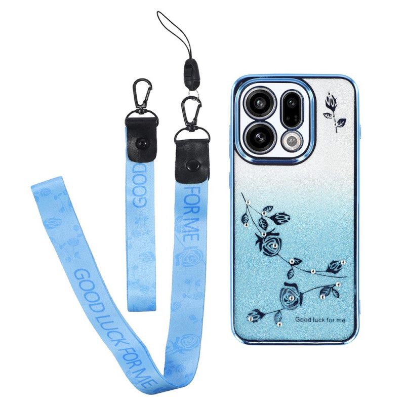 Puhelinkuoret Oppo Find X9 5g Kadem Kukkia Ja Strasseja Koristavat Hihnat