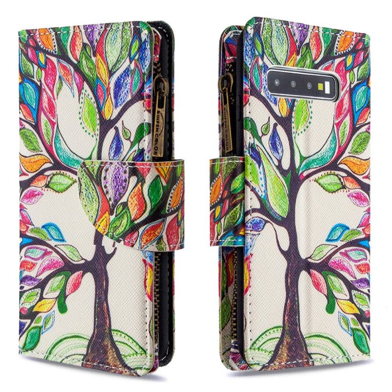 Kotelot Samsung Galaxy S10 Vetoketjullinen Puutasku