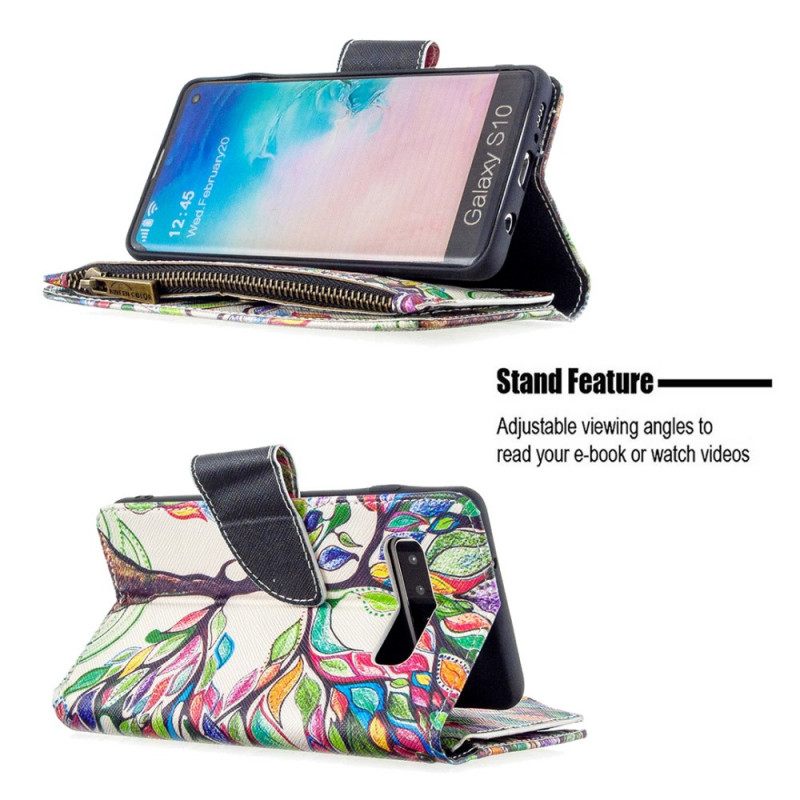 Kotelot Samsung Galaxy S10 Vetoketjullinen Puutasku
