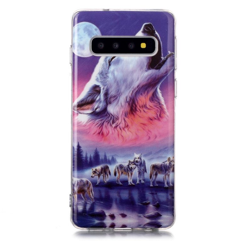 Kuori Samsung Galaxy S10 Fluorescent Wolf Pack