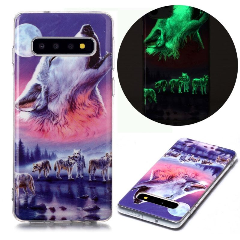 Kuori Samsung Galaxy S10 Fluorescent Wolf Pack