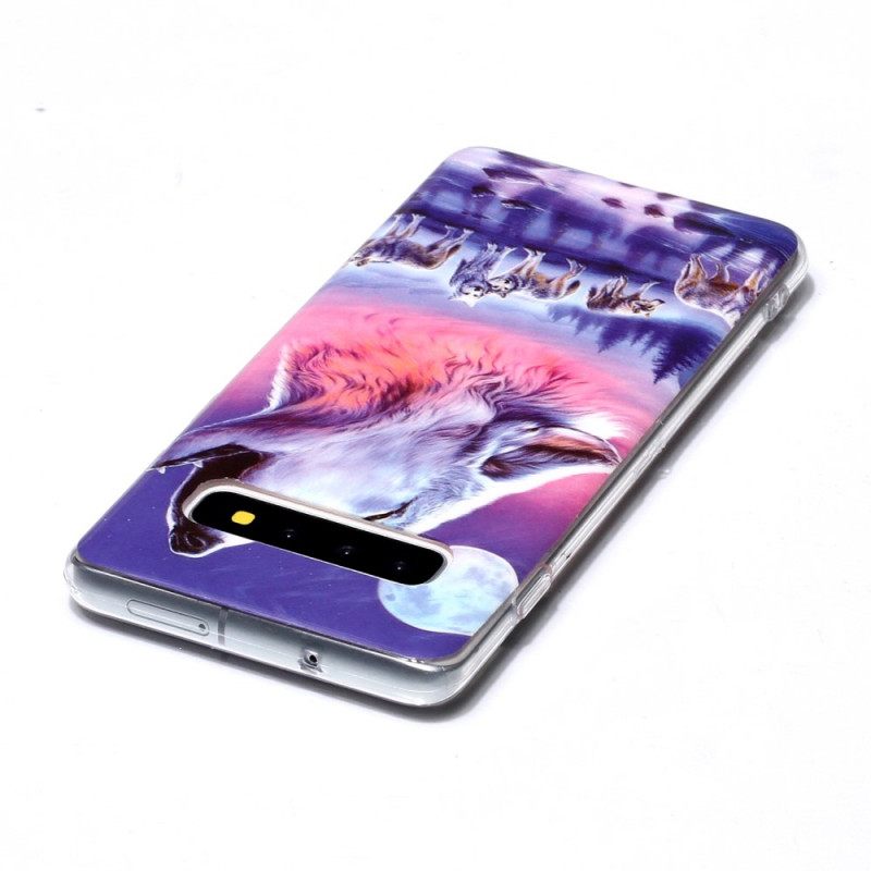 Kuori Samsung Galaxy S10 Fluorescent Wolf Pack