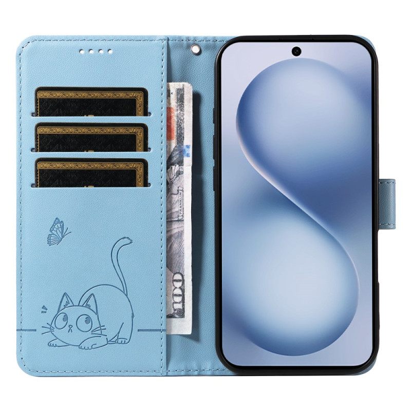 Kotelot Vivo X200 Fe Kaiverrettu Kissa Hihnalla Suojakuori