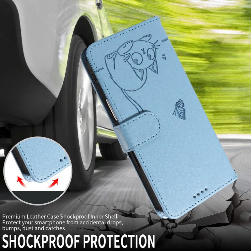 Kotelot Vivo X200 Fe Kaiverrettu Kissa Hihnalla Suojakuori