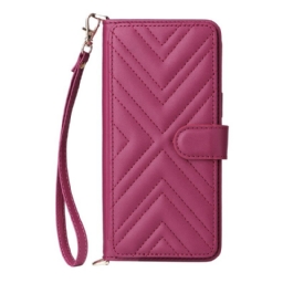 Nahkakotelo Vivo X200 Fe Tikattu Hihna Ja Olkahihna