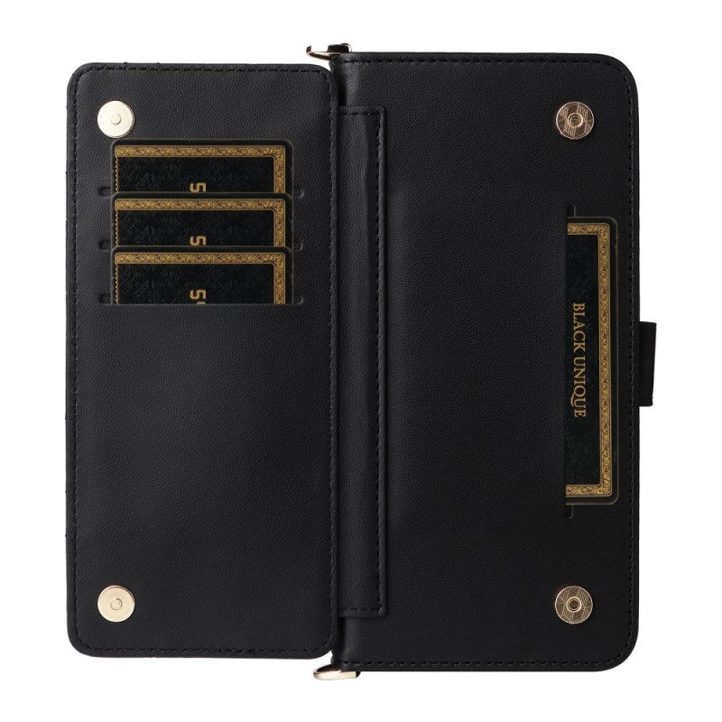 Nahkakotelo Vivo X200 Fe Tikattu Hihna Ja Olkahihna