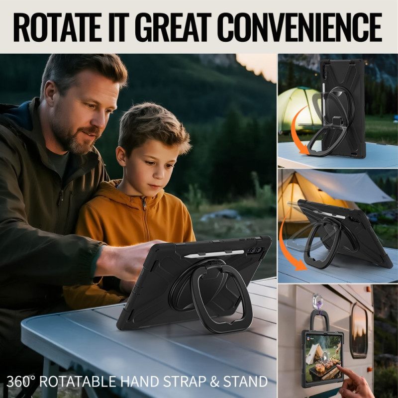 Kuori Samsung Galaxy Tab S11 Ultra Kolminkertainen Suoja Kääntyvällä Kahvalla