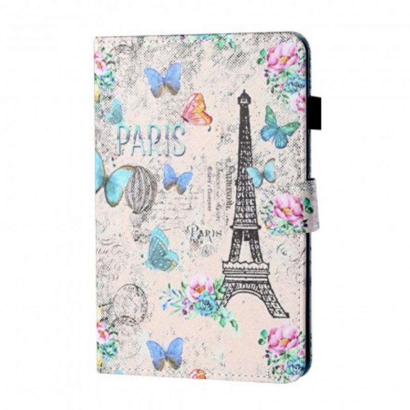 Kotelot Samsung Galaxy Tab A7 Eiffel-tornin Perhoset