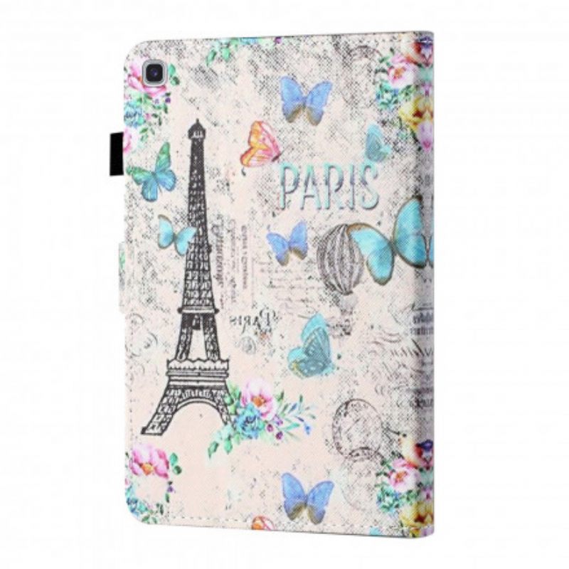 Kotelot Samsung Galaxy Tab A7 Eiffel-tornin Perhoset