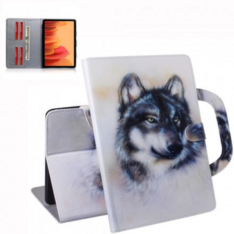 Kotelot Samsung Galaxy Tab A7 Wolf Kahvalla