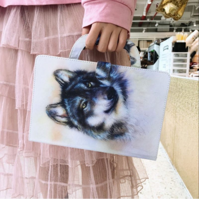 Kotelot Samsung Galaxy Tab A7 Wolf Kahvalla