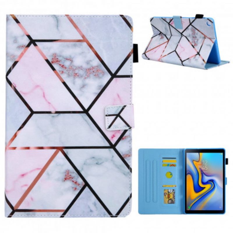Nahkakotelo Samsung Galaxy Tab A7 Geometrinen Marmori