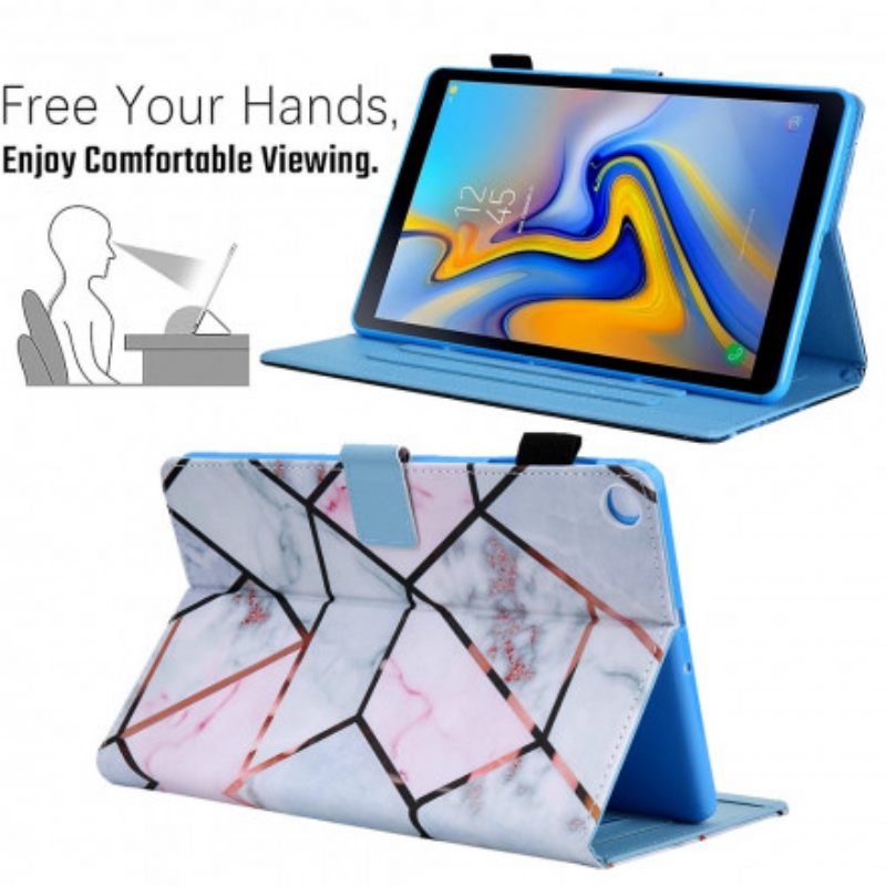 Nahkakotelo Samsung Galaxy Tab A7 Geometrinen Marmori