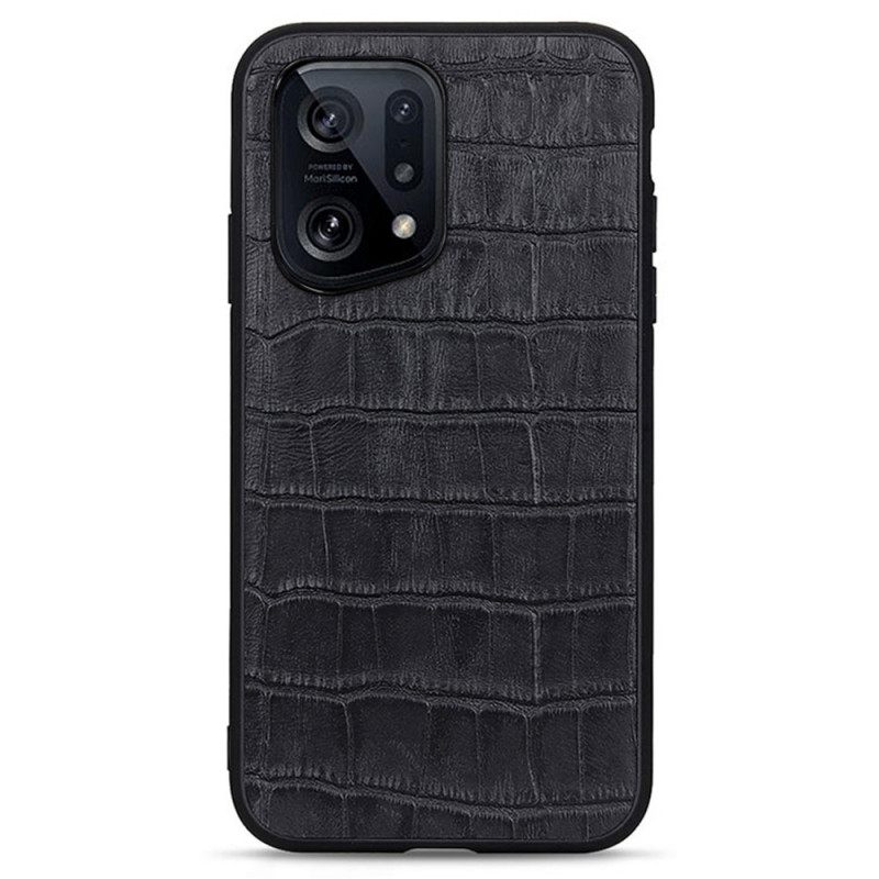 Case Oppo Find X5 Aito Crocodile Texture Nahka