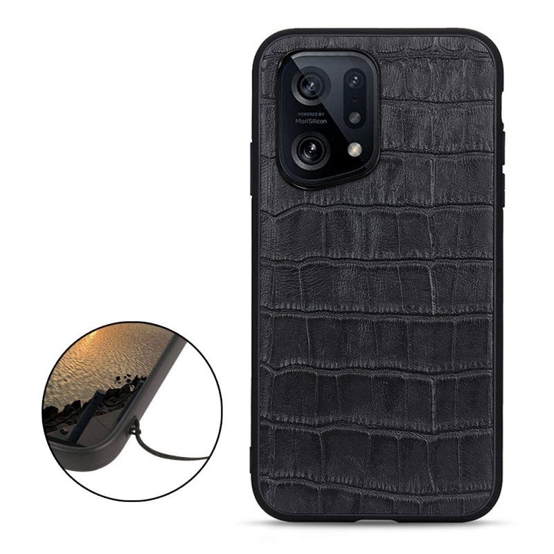 Case Oppo Find X5 Aito Crocodile Texture Nahka