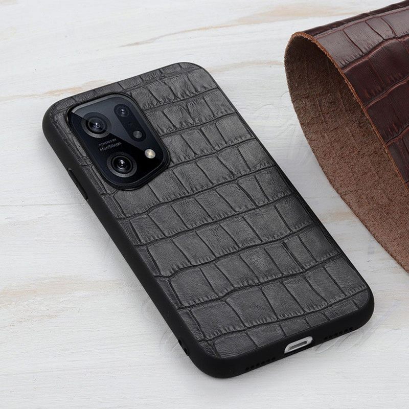 Case Oppo Find X5 Aito Crocodile Texture Nahka