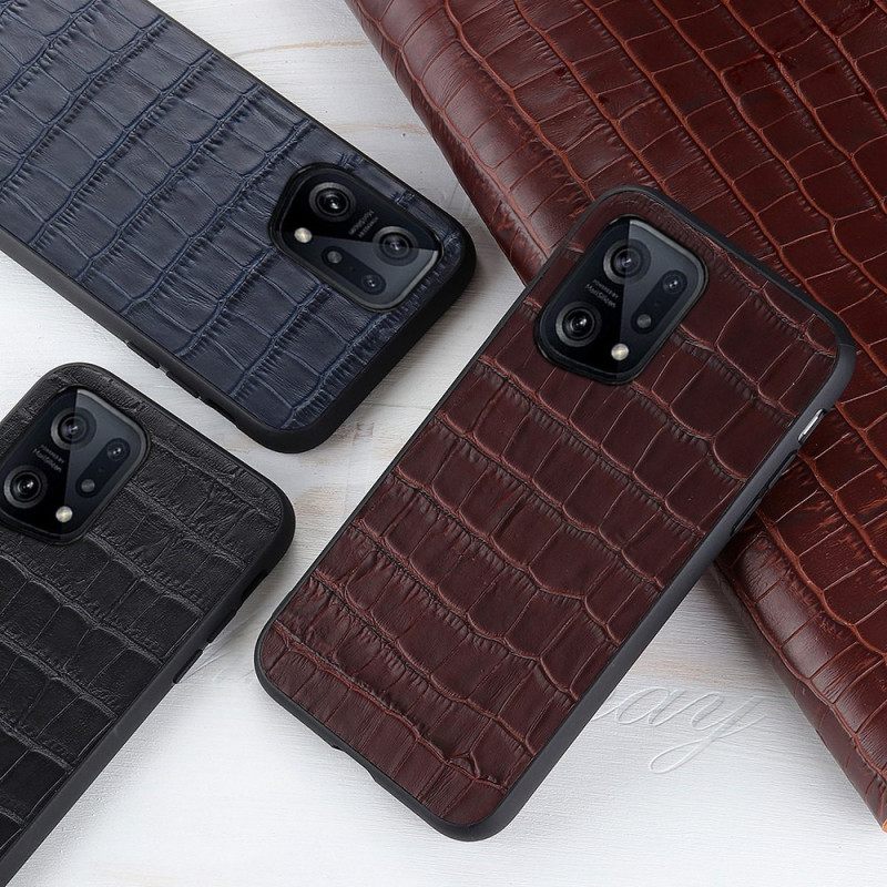 Case Oppo Find X5 Aito Crocodile Texture Nahka