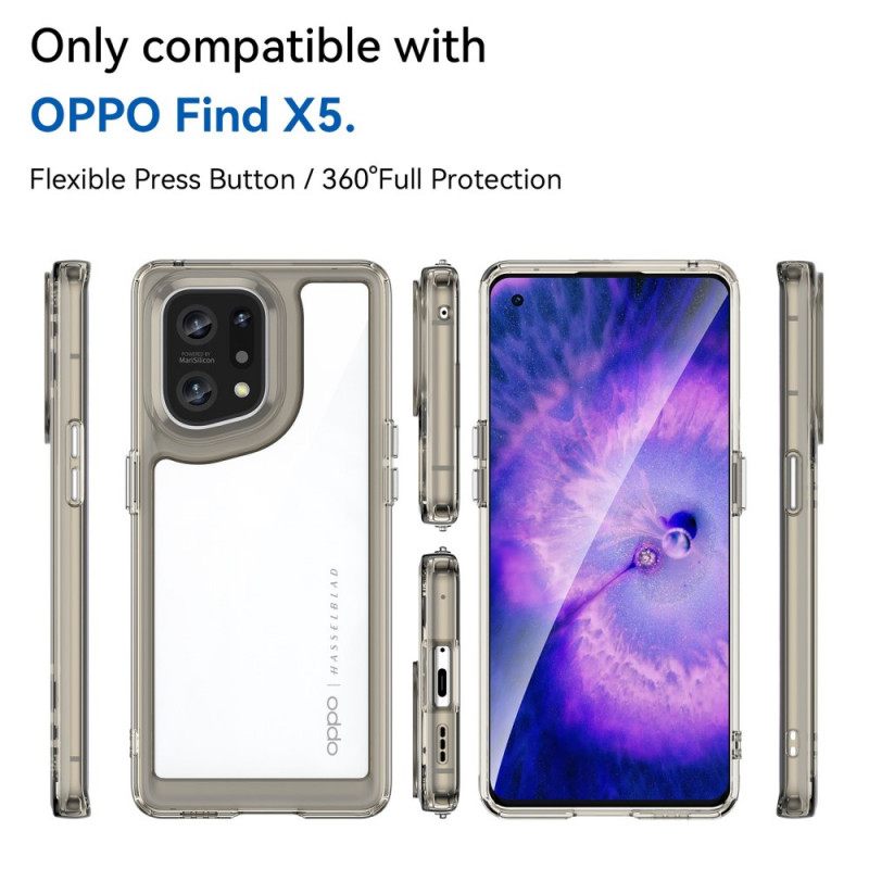 Kuori Oppo Find X5 Hybrid Kirkkaat Värilliset Reunat