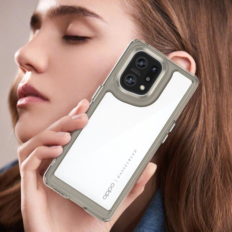 Kuori Oppo Find X5 Hybrid Kirkkaat Värilliset Reunat
