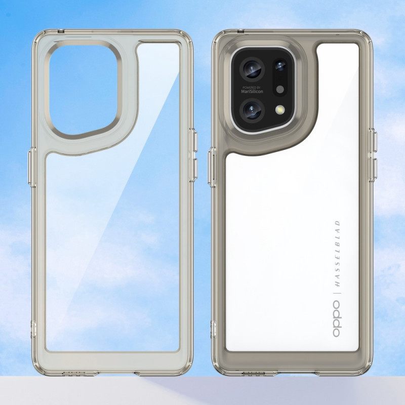 Kuori Oppo Find X5 Hybrid Kirkkaat Värilliset Reunat