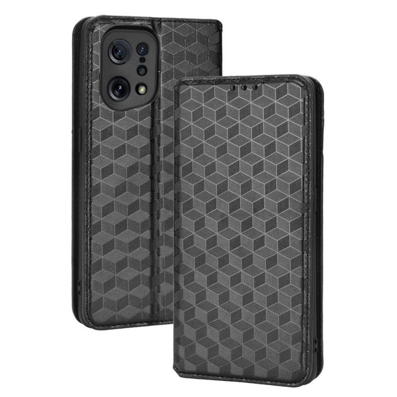 Puhelinkuoret Oppo Find X5 Kotelot Flip Diamond Leather Effect