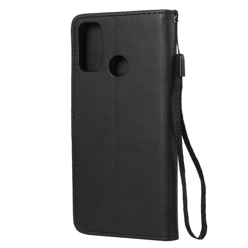 Flip Case Huawei P Smart 2020 Suojaketju Kuori Nahkainen Efektihihna