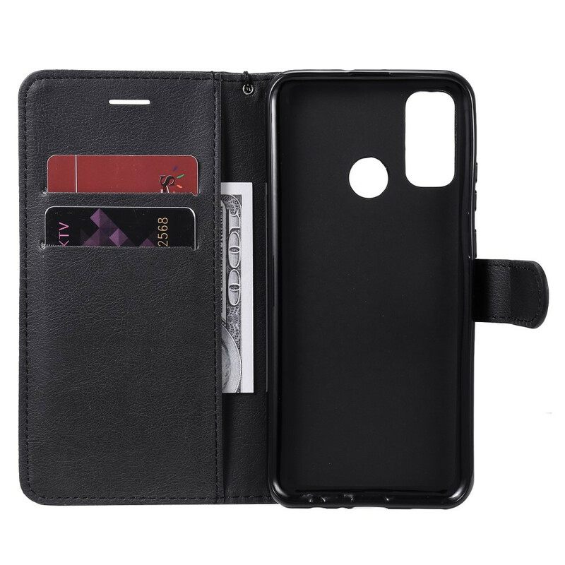 Flip Case Huawei P Smart 2020 Suojaketju Kuori Nahkainen Efektihihna