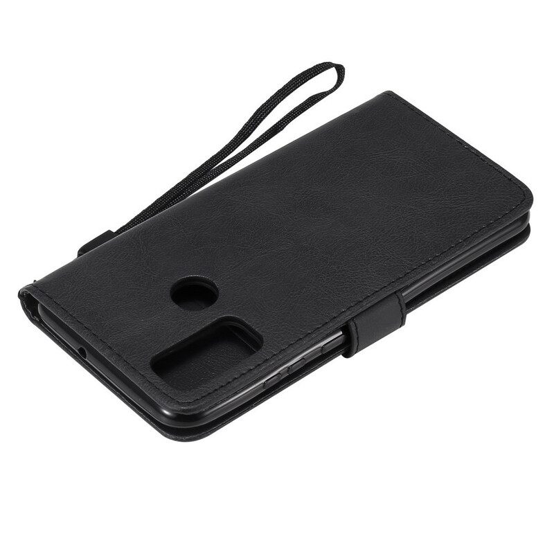 Flip Case Huawei P Smart 2020 Suojaketju Kuori Nahkainen Efektihihna