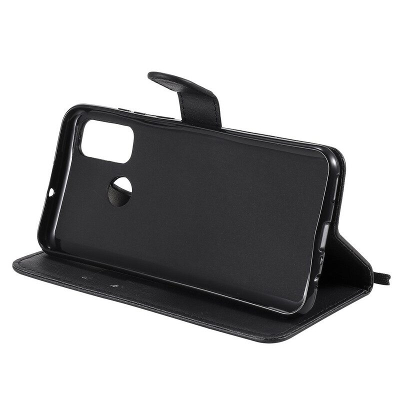 Flip Case Huawei P Smart 2020 Suojaketju Kuori Nahkainen Efektihihna