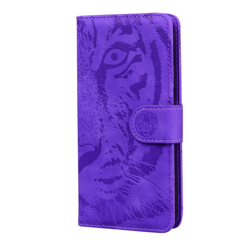 Nahkakotelo Moto E40 / E30 / E20 Tiger Face Print
