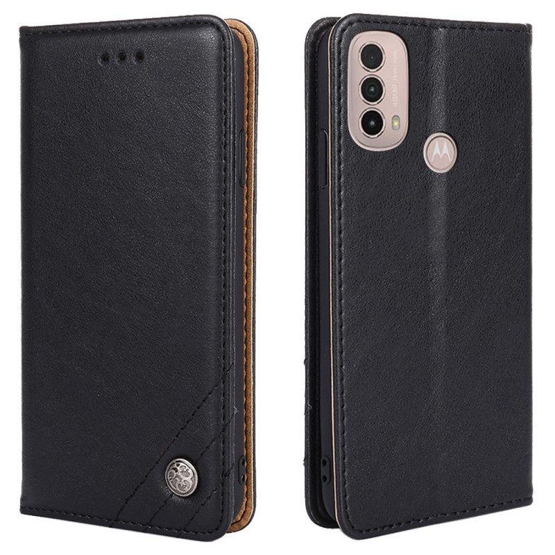 Puhelinkuoret Moto E40 / E30 / E20 Kotelot Flip Tyylinen Nahkaniitti