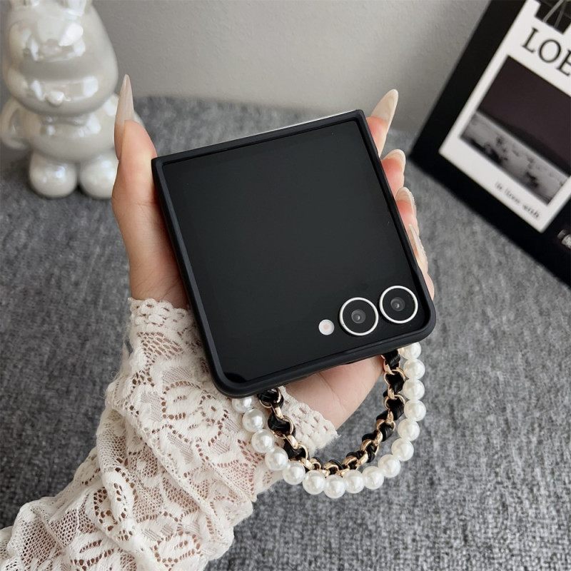 Case Samsung Galaxy Z Flip 7 Puhelinkuoret Hymiöpupu Rannekkeella