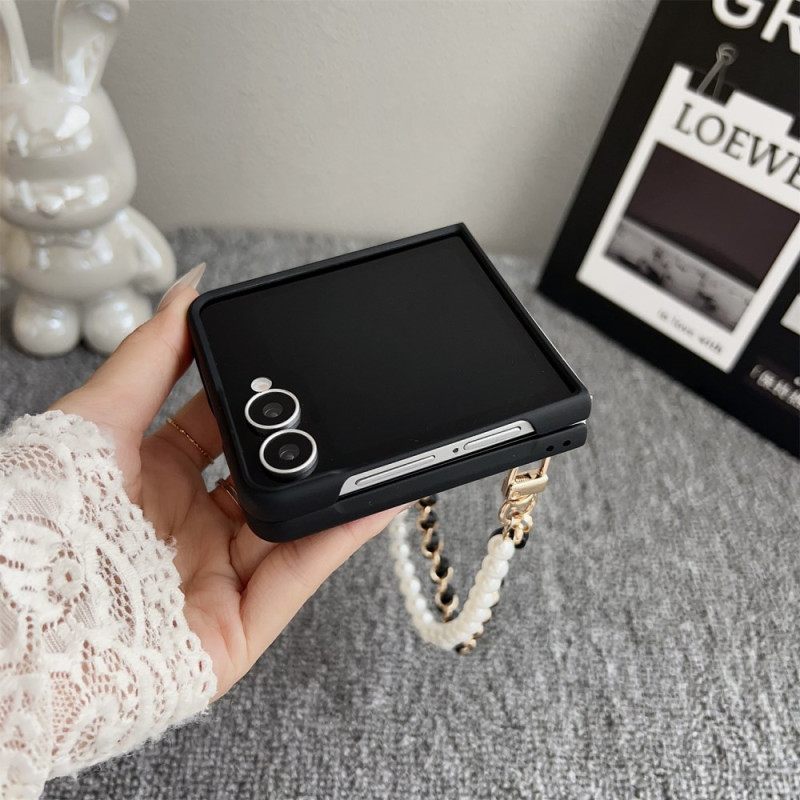 Case Samsung Galaxy Z Flip 7 Puhelinkuoret Hymiöpupu Rannekkeella