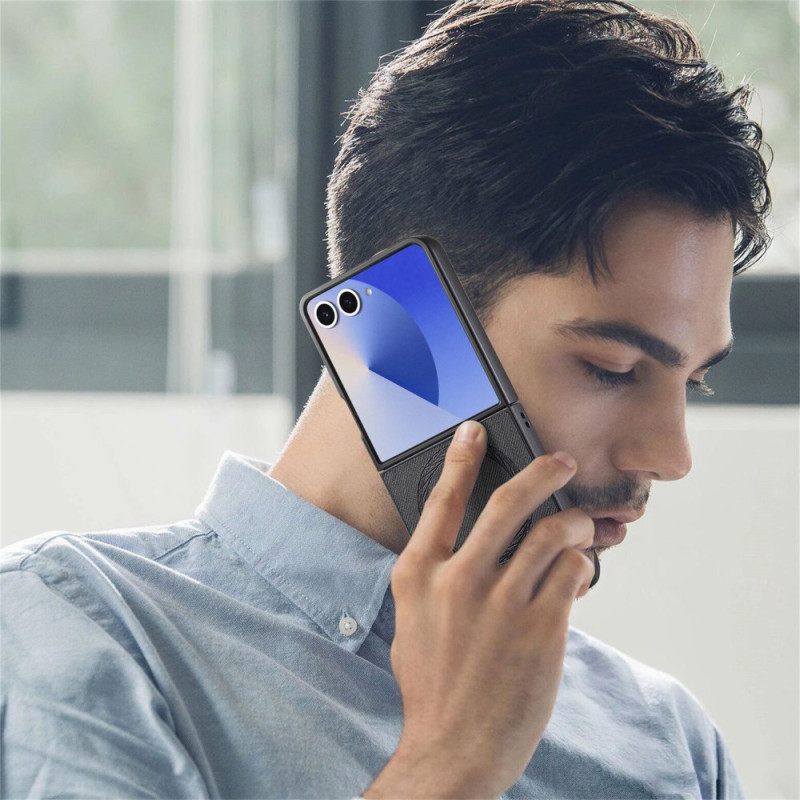 Case Samsung Galaxy Z Flip 7 Puhelinkuoret Magsafe-yhteensopiva Farkkuteksturoitu Nahka