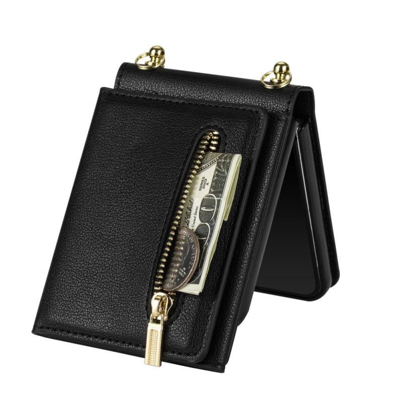 Kotelot Samsung Galaxy Z Flip 7 Rfid-lompakko Ja Olkahihna Suojakuori