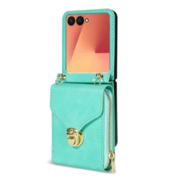 Kotelot Samsung Galaxy Z Flip 7 Vetoketjullinen Lompakko Ja Olkahihna