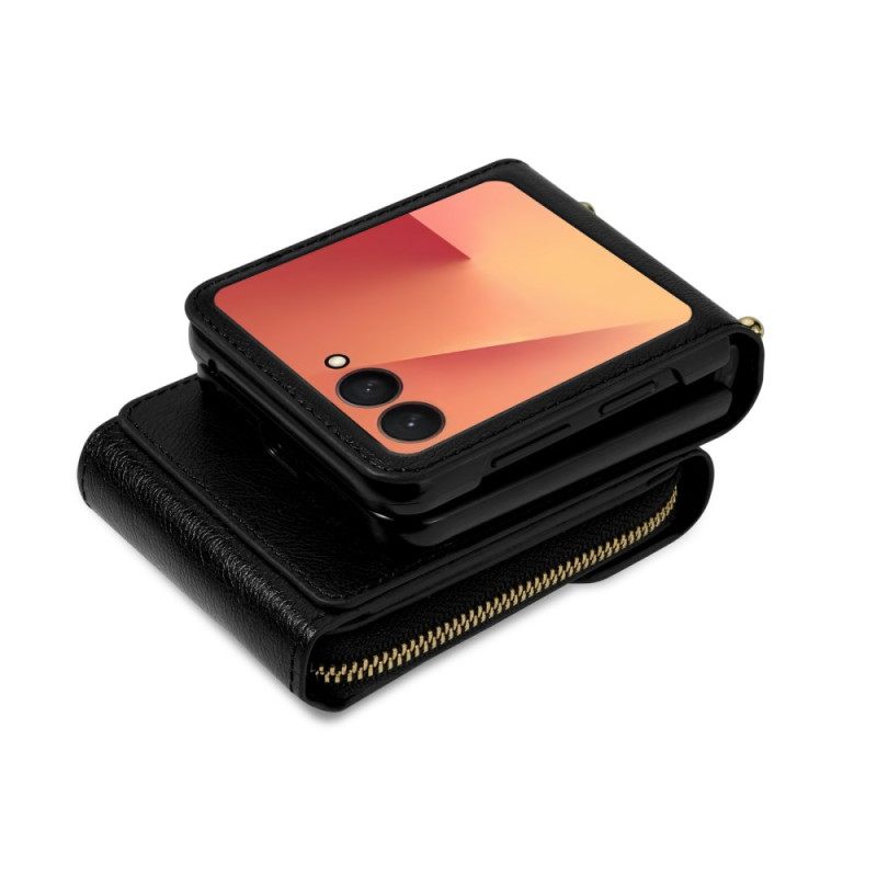 Kotelot Samsung Galaxy Z Flip 7 Vetoketjullinen Lompakko Ja Olkahihna