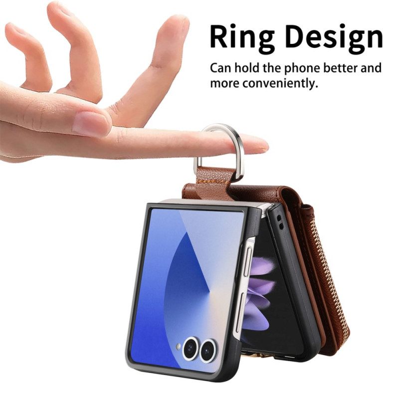 Kuori Samsung Galaxy Z Flip 7 Kolikkokukkaro Ja Sormuspidike