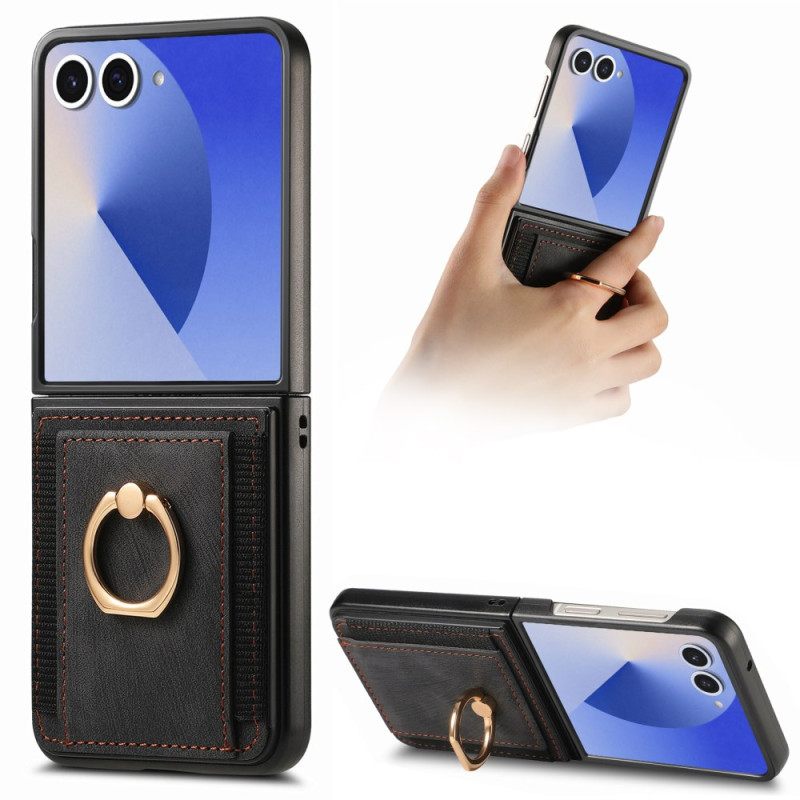 Kuori Samsung Galaxy Z Flip 7 Korttikotelo Ja Jalusta Suojakuori