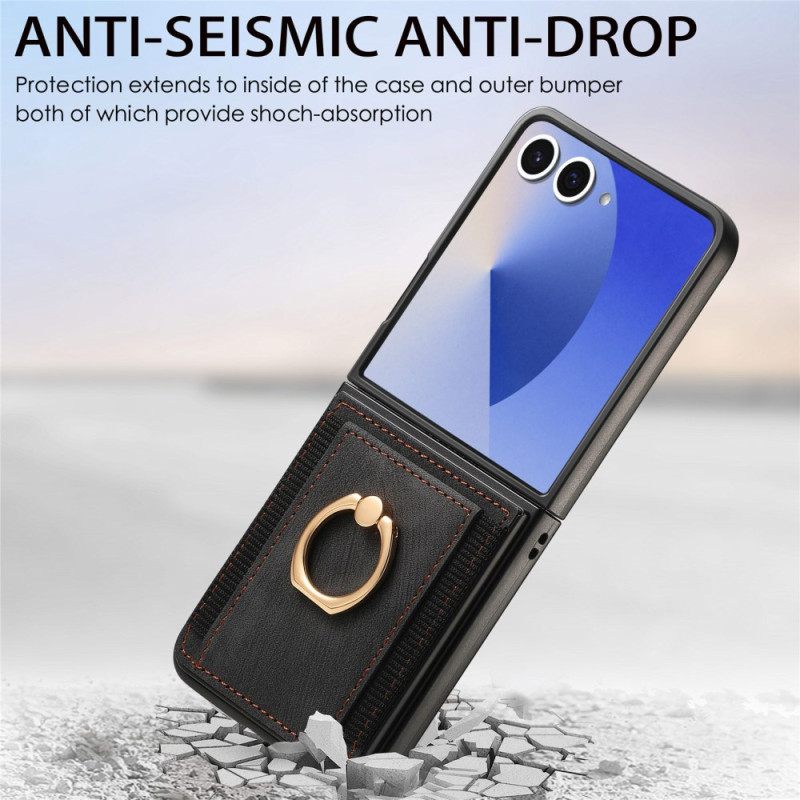 Kuori Samsung Galaxy Z Flip 7 Korttikotelo Ja Jalusta Suojakuori