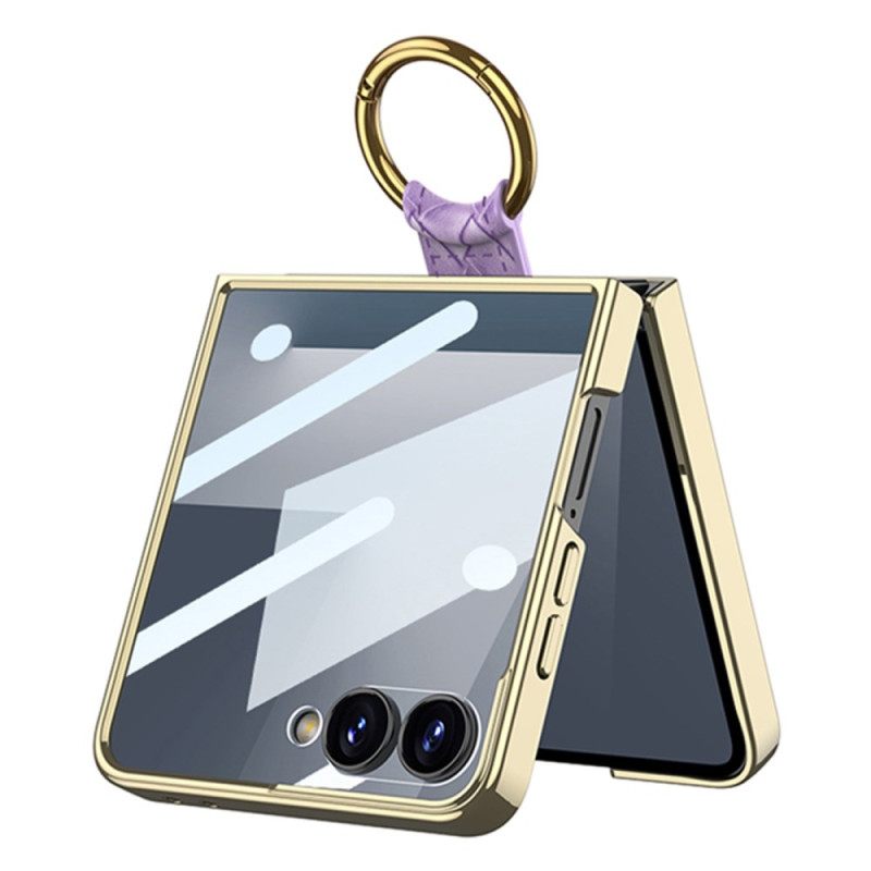 Kuori Samsung Galaxy Z Flip 7 Kudottu Kuviointi Sormuspidikkeellä