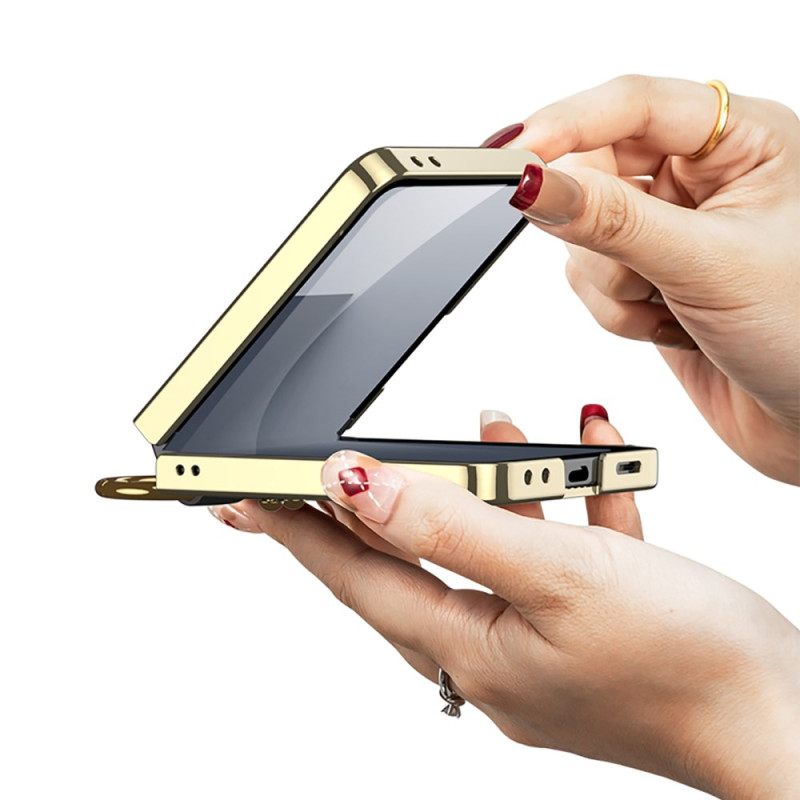 Kuori Samsung Galaxy Z Flip 7 Kudottu Kuviointi Sormuspidikkeellä