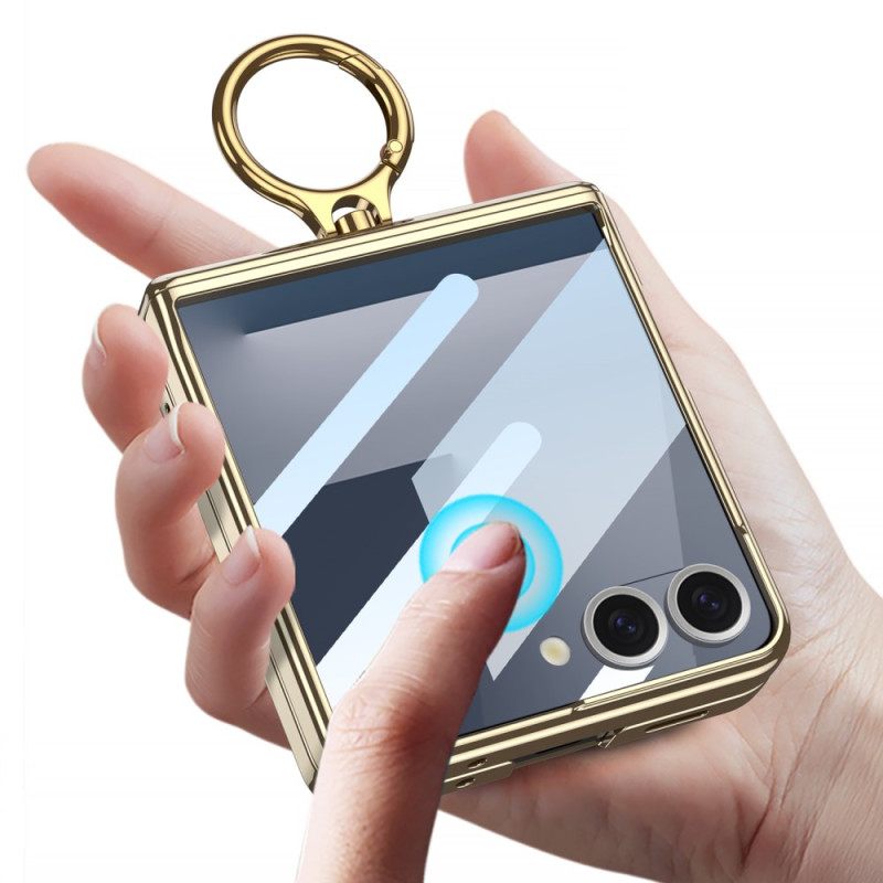 Kuori Samsung Galaxy Z Flip 7 Läpinäkyvä Jalustalla Ja Magneettisella Suojauksella Gkk