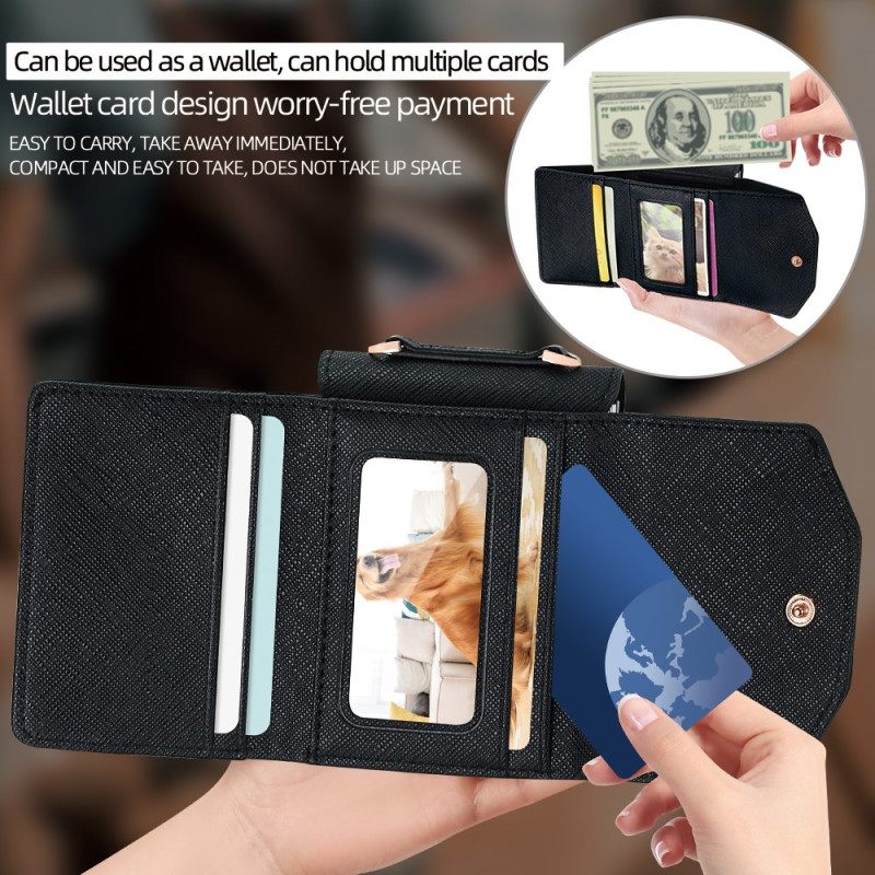 Kuori Samsung Galaxy Z Flip 7 Lompakko Ja Hihna Suojakuori