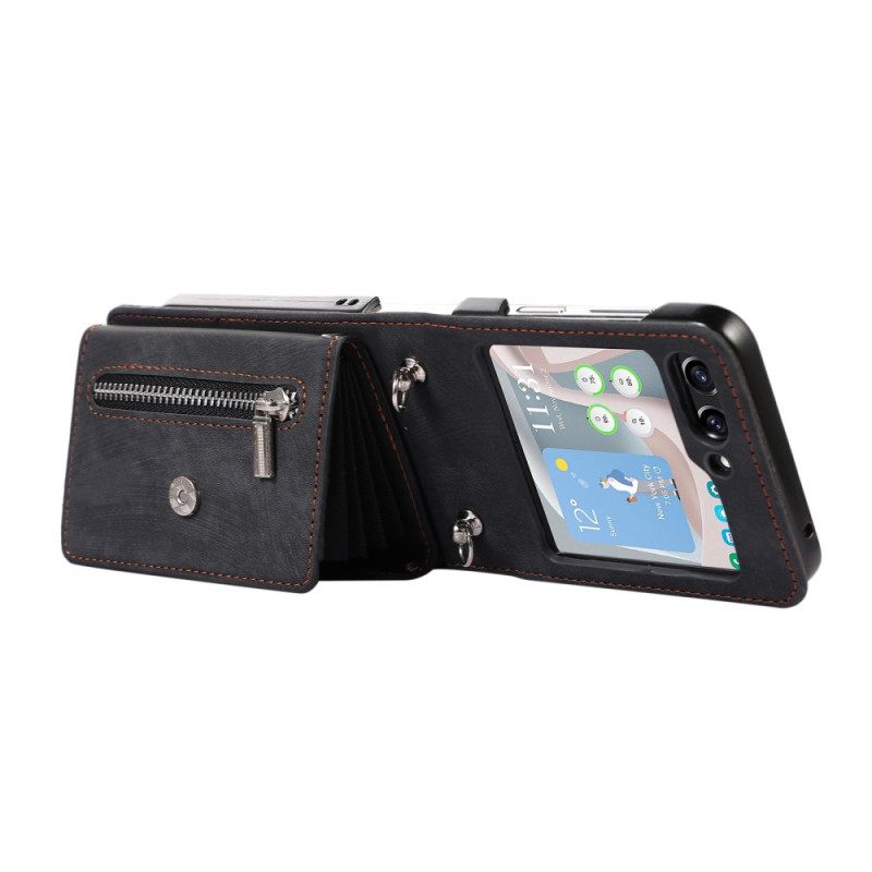 Kuori Samsung Galaxy Z Flip 7 Lompakko Nauhalla Ja Olkahihnalla