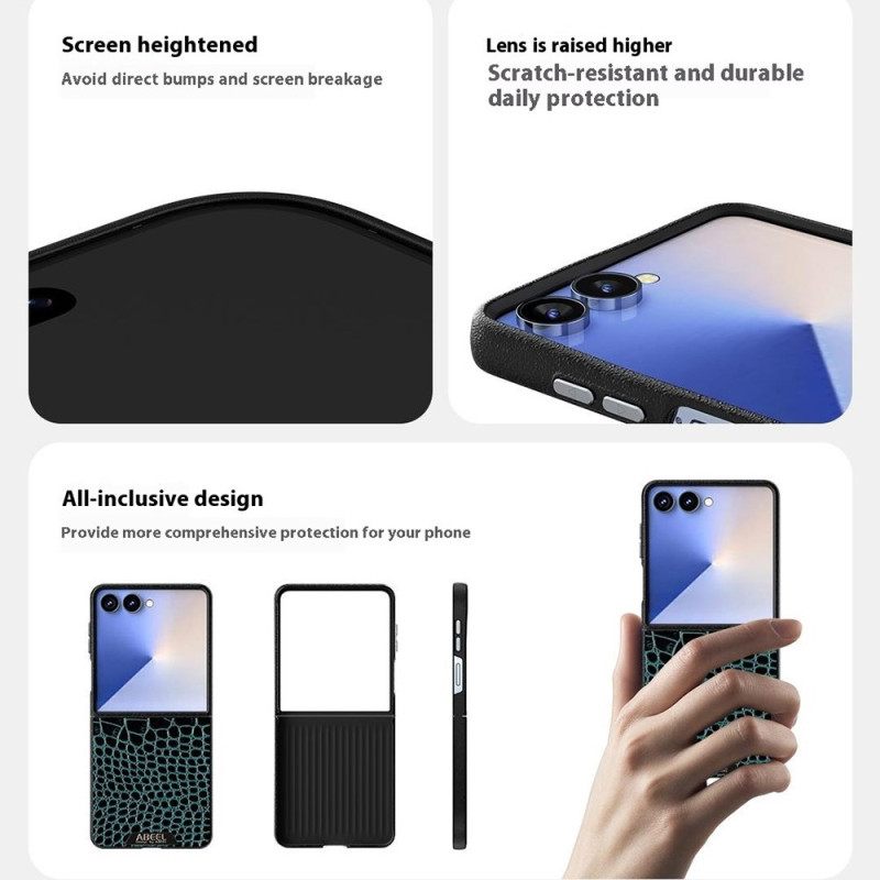 Kuori Samsung Galaxy Z Flip 7 Magsafe-yhteensopiva Krokotiilikuvioinen Abeel
