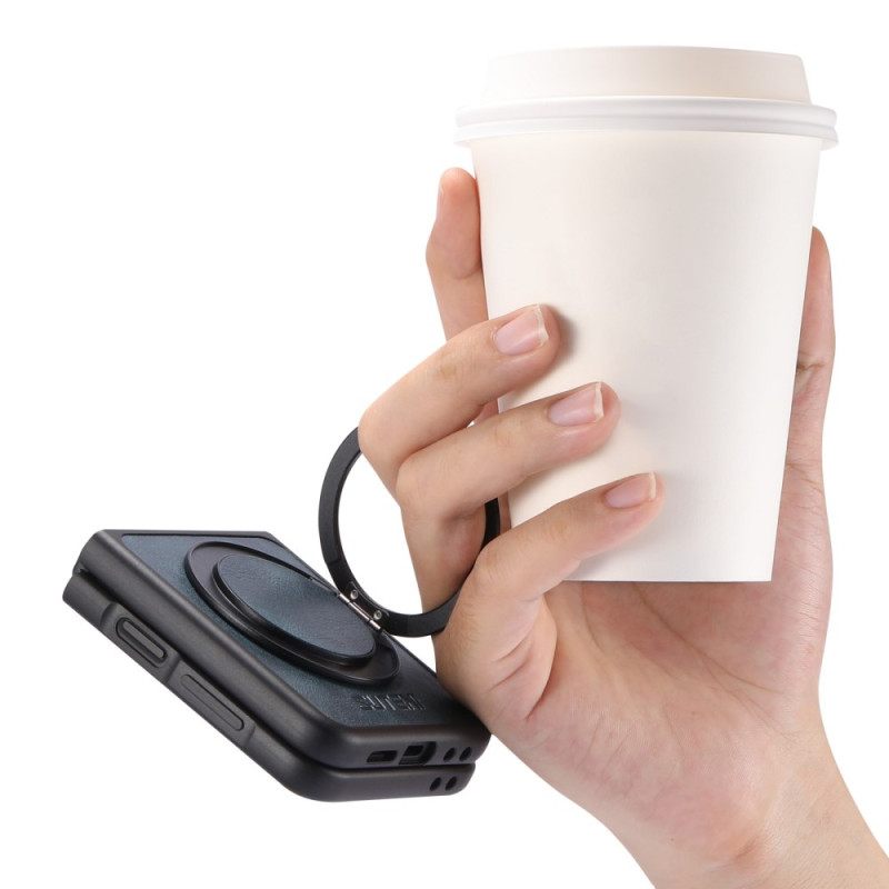 Kuori Samsung Galaxy Z Flip 7 Magsafe-yhteensopiva Nahkakuvioinen Suteni-sormuspidike Suojakuori