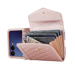 Kuori Samsung Galaxy Z Flip 7 Pehmustettu Korttikotelo Ja Olkahihna