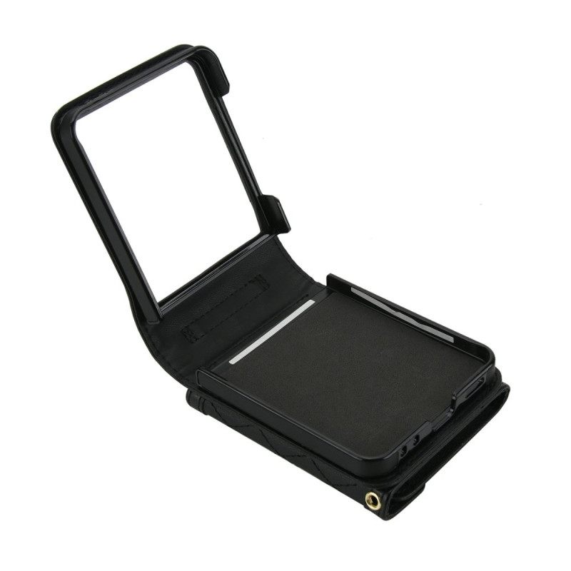 Kuori Samsung Galaxy Z Flip 7 Pehmustettu Korttikotelo Ja Olkahihna