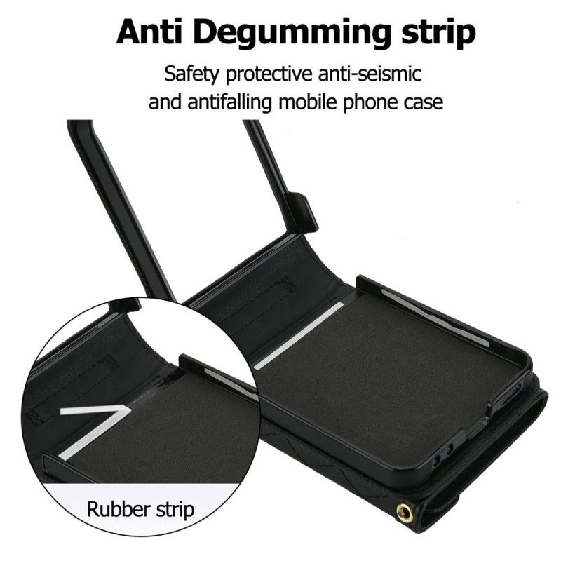 Kuori Samsung Galaxy Z Flip 7 Pehmustettu Korttikotelo Ja Olkahihna